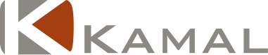Logo firmy Kamal, produkującej kostkę brukową, obrzeża, krawężniki oraz płyty betonowe.